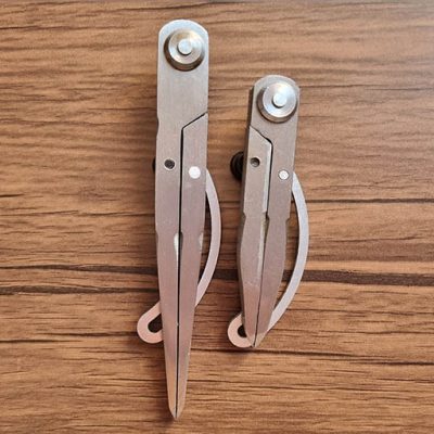 پرگار اتریشی در دو سایز جهت علامتگذاری برروی چرم و فلز وغیره مورد استفاده هنرمندان صنایع دستی، فلزکاران و کیف دوز